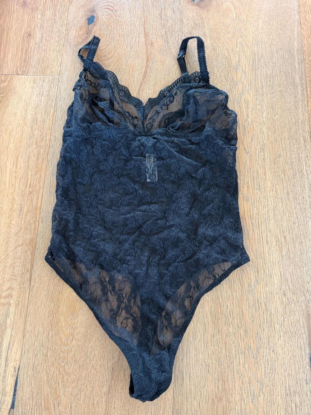 B.tempt'd Sheer Black Lace Bodysuit